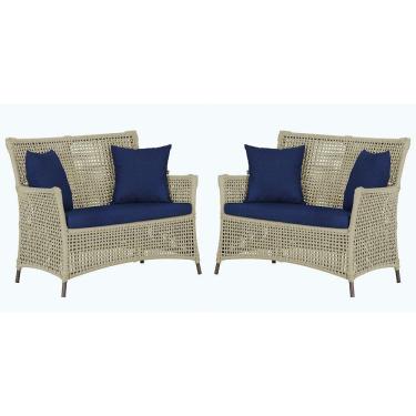 Imagem de 2 Sofás área Externa Igapó Alumínio Marrom Corda Náutica E10 Rami