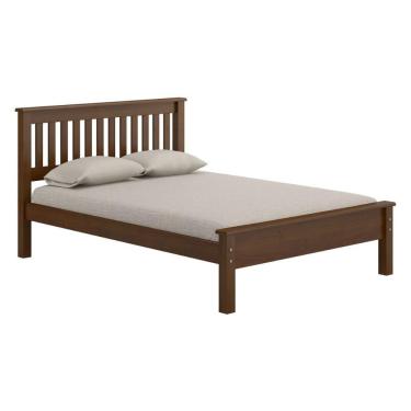 Imagem de Cama De Casal Madeira Maciça Para Colchão 188 X 138cm Multimóveis Cr35240 Castanho Castanho