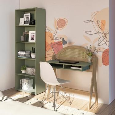 Imagem de Conjunto Para Escritório Com Escrivaninha Ceci E Estante Multy Artely Carvalho/menta Carvalho/menta