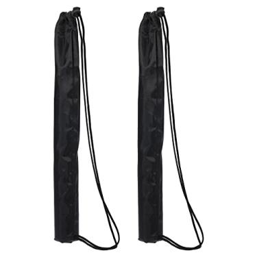 Imagem de Bolsa de transporte monopé de 53 cm x 6 cm de comprimento, 2 unidades de bolsa de transporte de nylon com alça de ombro dobrável portátil para câmera monopé, preta