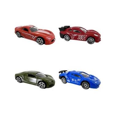 Imagem de Kit c/4 Mini Veículos Die Cast Esportivo Verm+Vfos+Vde+AzBco