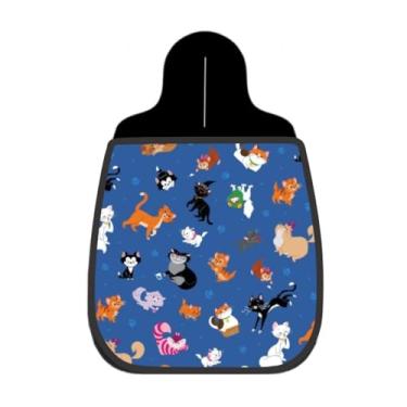 Imagem de Lixeira De Carro Organizador Lixinhocar Gatos Personagens Fundo Azul