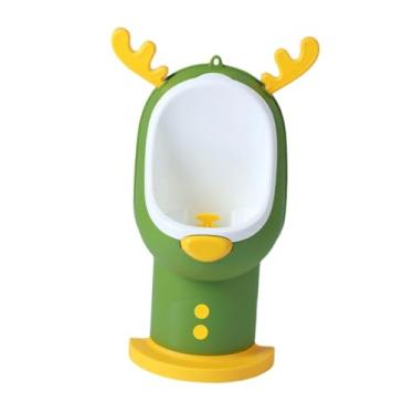 Imagem de Fenteer Mictório de pé, mictório de treinamento para usar o penico com alvo engraçado, fixado na parede, bonito, para treinamento de xixi no vaso sanitário, Verde
