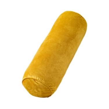 Imagem de FVDPWYE Travesseiro Cervical em Formato de Rolo, Ideal para Assistir TV na Cama e Dormir na Cama com Apoio para os Tornozelos e Coluna Vertebral, Amarelo