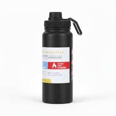 Imagem de Garrafa Térmica Esportiva Inox 800ml com Alça | Parede Dupla Isolada a Vácuo | Antivazamento e Livre de BPA | Garrafinha Academia, Corrida e Escritório Preto (Azul Escuro)