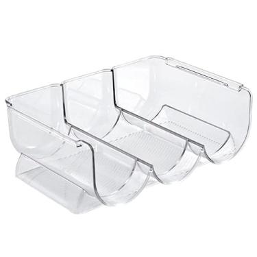 Imagem de Mingzhe Organizador de Vinho, Plástico Transparente, Empilhável, Suporte para Garrafa de água, Display Doméstico, Cozinha, Bar, café, Restaurante, Geladeira (3 garrafas)
