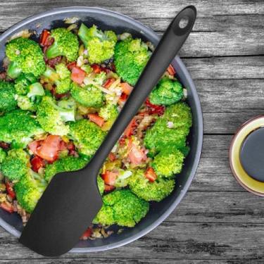 Imagem de Espátula de silicone grande, espátulas de borracha resistente ao calor de 315 °C para assar, cozinhar, raspar e misturar, utensílios de cozinha antiaderentes, núcleo de aço inoxidável, sem BPA, 28 cm