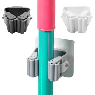 Imagem de Vittak Kit 10 Suporte Organizador de Parede Adesivo para Vassouras Rodos Mop Organizadores Sem Furar Parede