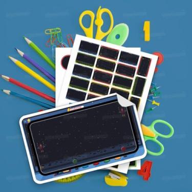 Imagem de Kit de Etiquetas Escolares Tema Video Game 01 em branco, ideal para identificar cadernos, livros, estojos, mochilas, lancheira e garrafinha das crianças