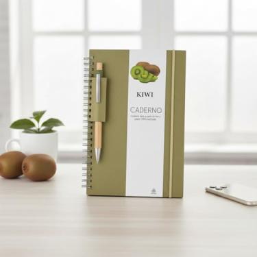 Imagem de Caderno A5, Capa em Papel Reciclado, Marrom Café, Design Funcional, Material Sustentável, Ideal para Trabalho e Estudo