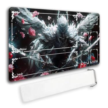 Imagem de Playmat MTG TCG durável com zona e bordas de travamento para MTG Gaming - Inclui bolsa de armazenamento impermeável (Playmat (59), com zona)