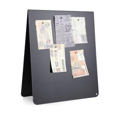 Imagem de POCREATION Quadro de Avisos de Mesa, Quadro de Exibição Dupla Face 12x10 Polegadas Com Acabamento Preto Fosco, para Cozinha, Escritório, Casa, Sala de Aula