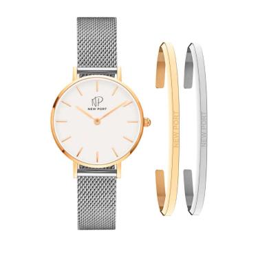 Imagem de Relógio Feminino Analógico Minimalista 32mm + 2 Braceletes-Feminino