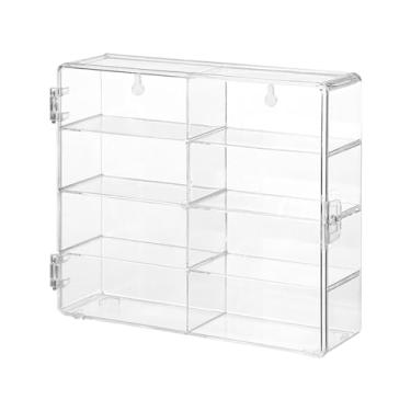Imagem de JunZheHub Vitrine para Carrinhos de Brinquedo em Escala 1/64, com 8 Compartimentos, Ideal para Parede Ou Mesa, com Tampa Protetora Contra Poeira E Fundo Transpa