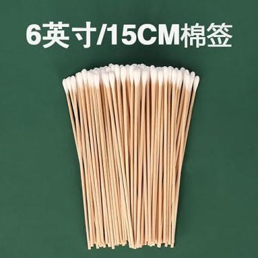 Imagem de Pau de Madeira 15cm Cotonete Industrial Algodão - Purificação Livre Óptica Bastão Limpeza Lente Estática Cotonetes 100 Peças Pacote