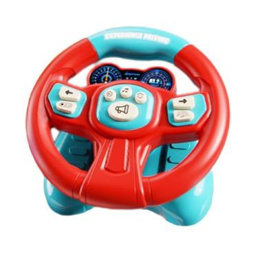 Imagem de JunZheHub Volante de Brinquedo Multifuncional com Simulação de Direção, Sons E Música. Feito em Material PP, Ideal para Meninos E Meninas, Vermelho