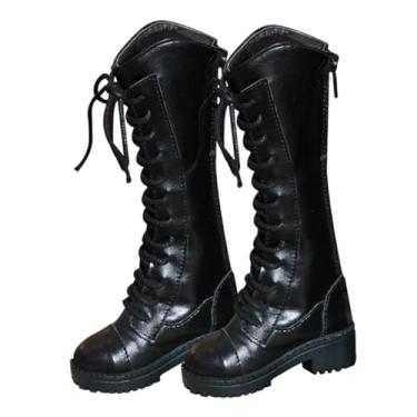 Imagem de menolana Sapatos e botas para figuras de ação em escala 1/3, acessórios de fantasia estilosos e modernos em miniatura para bonecos de 60 cm (24 polegadas), Preto