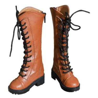 Imagem de menolana Sapatos e botas para figuras de ação em escala 1/3, acessórios de fantasia estilosos e modernos em miniatura para bonecos de 60 cm (24 polegadas), Marrom