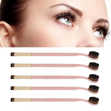 Imagem de Conjunto de 5 peças de pincéis de base de escova de dentes rosa macio para sombra, conjunto de ferramentas de maquiagem