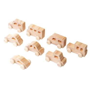 Imagem de Luwecf Conjunto de 8 Miniaturas de Carros de Madeira para Pintura DIY: Projetos de Artesanato Que Estimulam a Imaginação E a Criatividade - Ideal para Presen