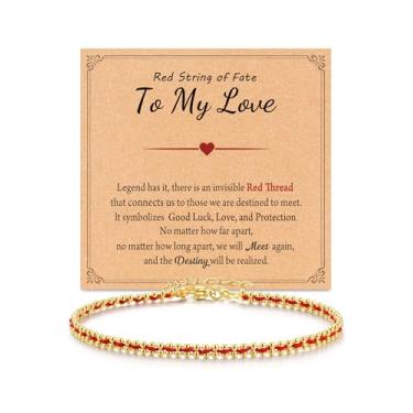 Imagem de HGDEER Pulseira feminina com cordão vermelho To My Love Girlfriend, One Size, Sem Pedra Preciosa