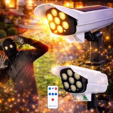 Imagem de Câmera Falsa Com 77 Led 60W Refletor Solar Sensor Presença Antifurto L