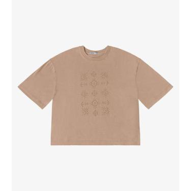 Imagem de T- Shirt Feminina Meia Malha Endless Marrom, M, Marrom