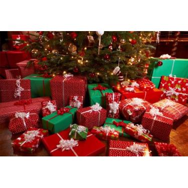 Imagem de Painel de Lona Natal Muitos Presentes na Árvore - Fabrika de Festa, 30