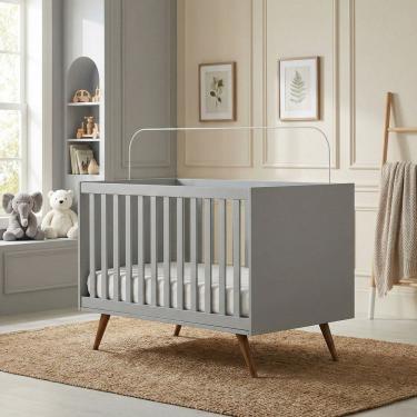 Imagem de Berço Americano Infantil 3 em 1 Mdf Ayla Cinza