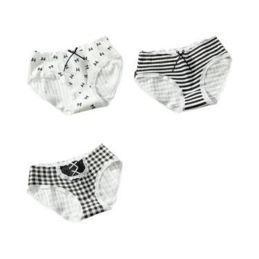 Imagem de Calcinhas De Algodão Femininas 3PCS Com Design De Borboleta, Lingerie 