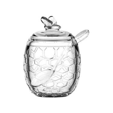 Imagem de Porta Açúcar Bee Transparente De Vidro Com Colher 230ml - Hauskraft