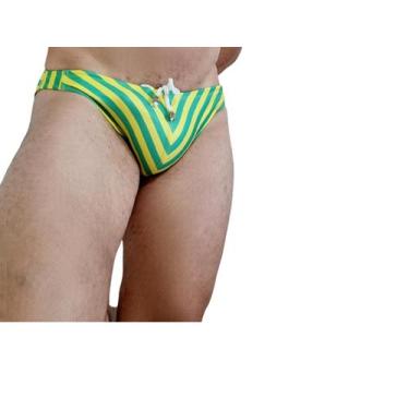 Imagem de Sunga tanga Estados Unidos Usa  ou Brasil 2cm lateral moda praia - Gri