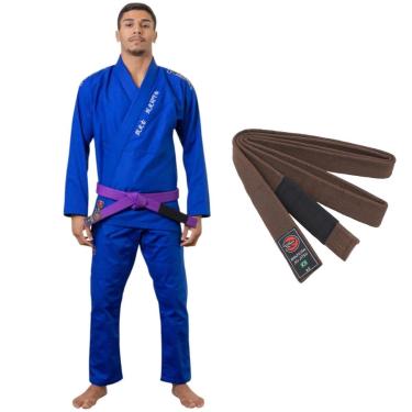 Imagem de Kimono Jiu Jitsu Naja Hanzo Azul Trançado E Reforçado 450g com Faixa BJJ Adulto-Unissex