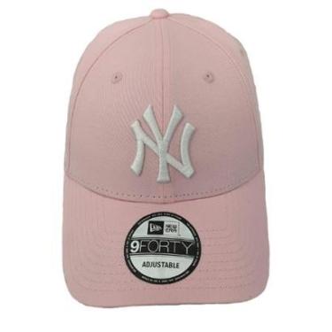 Imagem de Boné New Era 9Forty SN On White New York Yankees Unissex - Rosa-Unissex