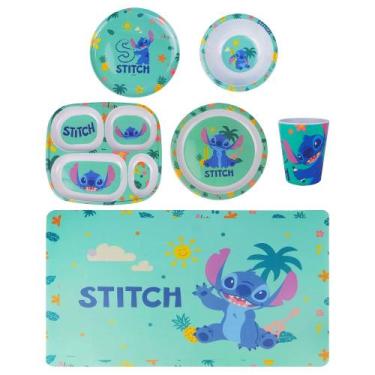 Imagem de Kit Alimentação Infantil Pratos Copo Bandeja Disney Stitch - Tuut, Ver