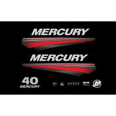 Imagem de Kit Adesivo Compatível Motor Mercury 40HP Novo - SPTS