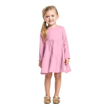 Imagem de Vestido Infantil Manga Longa Algodão Bee Loop, Rosa