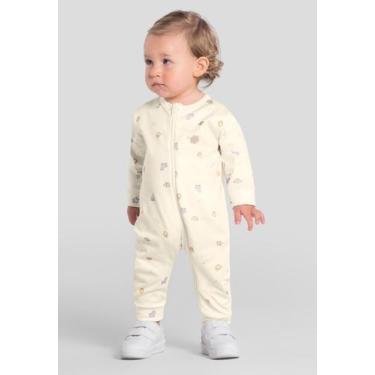 Imagem de Macacão bebê unissex térmico pesado Brandili Baby, Natural, M