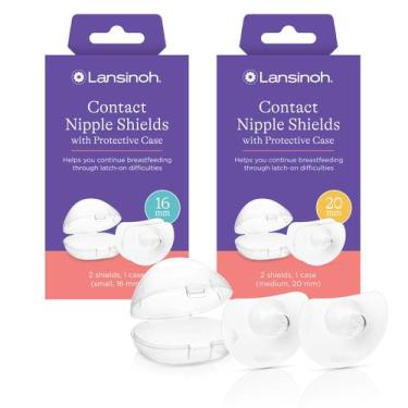 Imagem de Protetores de mamilo Lansinoh de silicone 16 mm e 20 mm, 4 unidades