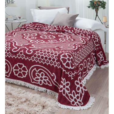 Imagem de Colcha Casal Chenille Jolitex Canelada 2,20x2,40 m Vinho