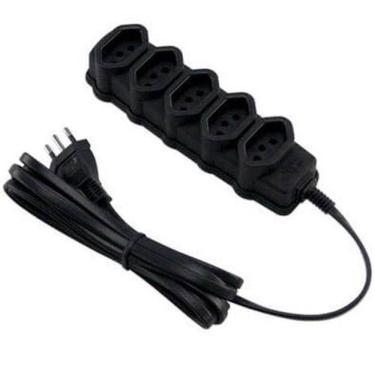Imagem de Extensão Slim 5 Tomadas 3M Tripolar Preto