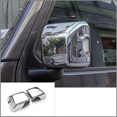 Imagem de 2 peças adequadas para todos os novos Jeep Wrangler JL 2019 2020 ABS cromado, capa de espelho retrovisor lateral
