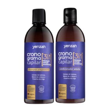 Imagem de Shampoo E Condicionador Para Cronograma Capilar 3 Em 1 Yenzah 2X500ml