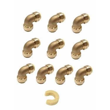 Imagem de (Pacote com 10) EFIELD 3/4 polegadas Conexão de Encaixe de Cotovelo para Conectar Pex, Cobre, CPVC, Ferramenta de Clipe de Desconexão Livre, Latão Sem Chumbo