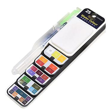 Imagem de tinta aquarela sólida, tinta aquarela, pintura dobrável com 1 pincel, kit aquarela bolso viagem, para artista, começo, estudantes Ngumms