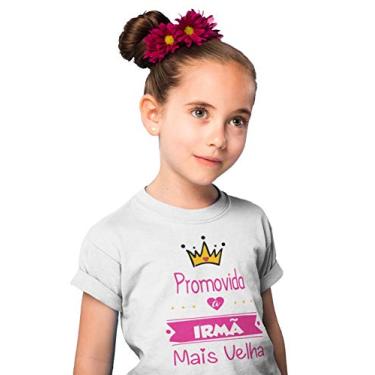 Imagem de Camiseta Juvenil Promovida a Irmã Mais Velha Branca Tamanho 10