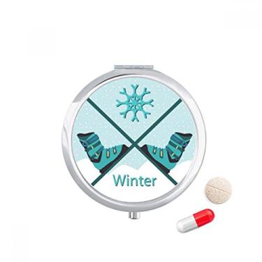 Imagem de Botas esportivas de esqui com estampa de aquarela, caixa de armazenamento de remédios