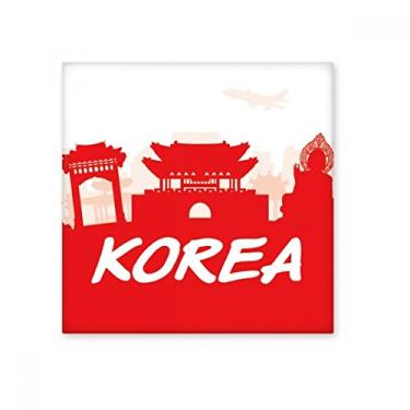 Imagem de Silhueta vermelha monumento Coreia azulejo de cerâmica brilhante banheiro cozinha parede decoração artesanato presente