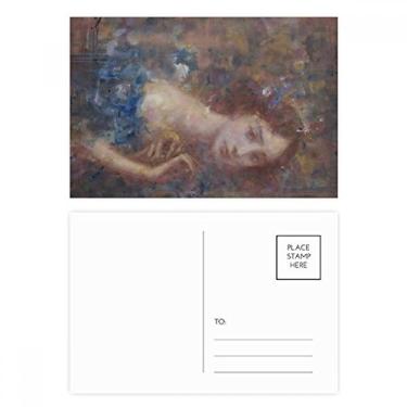 Imagem de Cartão postal Miss Fall XJJ pintura a óleo conjunto de cartões postais de aniversário cartão de agradecimento