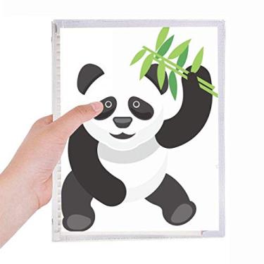 Imagem de Caderno de panda chinês com estampa de arte tradicional de bambu com folhas soltas e diário recarregável